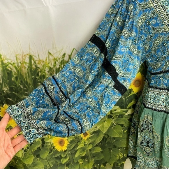 FREE PEOPLE Blue Scarf-Print Luna Tunic XS - Picture 11 of 17